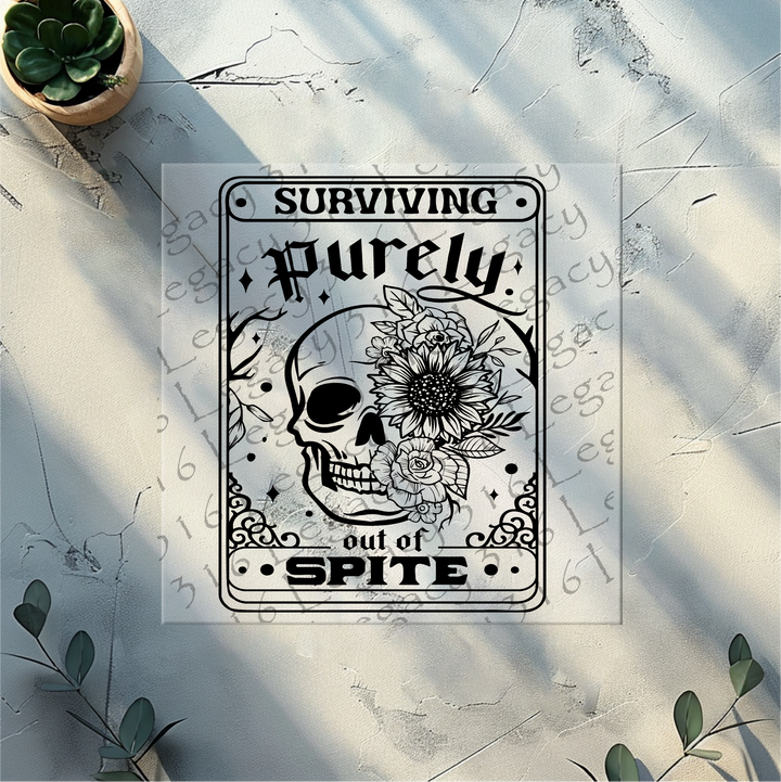 Surviving Purely Out of Spite Skeleton Tarot- DTF Ready to Press