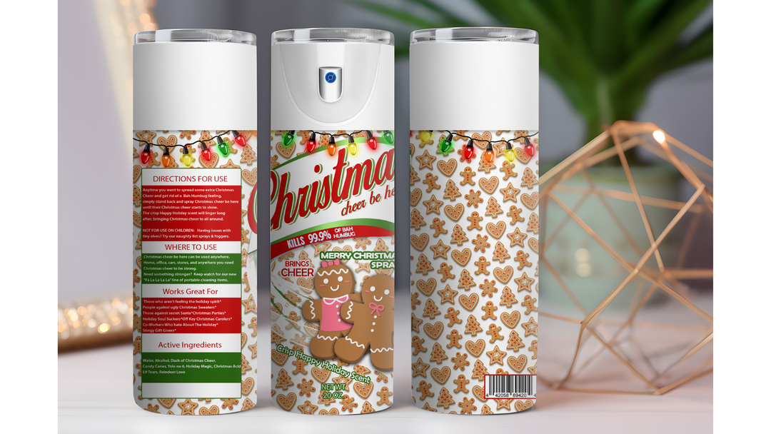 Christmas Cheer Be Here Gingerbreads 20 oz. Drink Skinny Tumbler