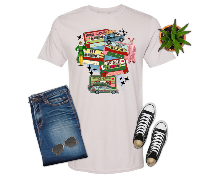 Christmas Movie Cassette Tape Shirt