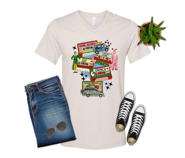 Christmas Movie Cassette Tape Shirt