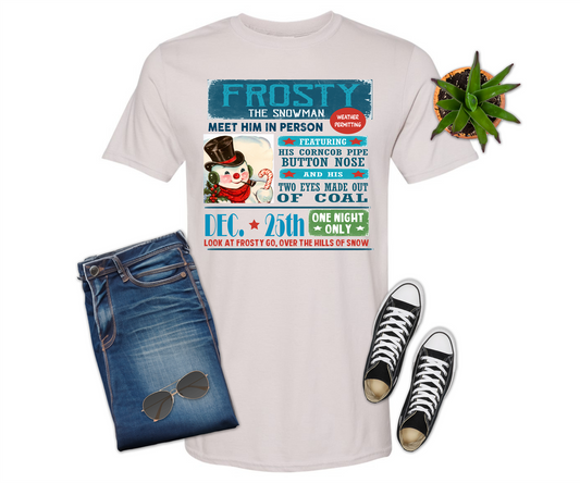 Frosty the Snowman Christmas T-shirt (Crew Neck or V-Neck) or Sweatshirt