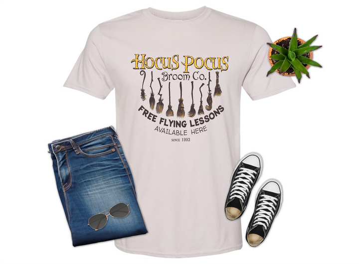 Hocus Pocus Broom Co Free Flying Lessons Shirt