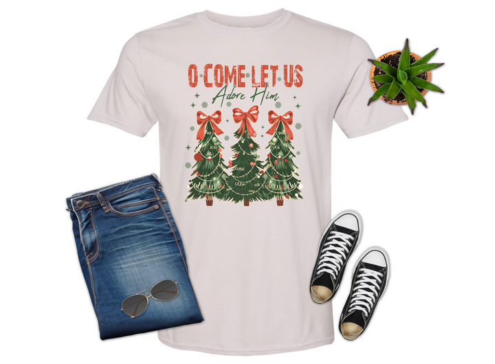 O Come Let Us Adore Him Christmas Tree Shirt