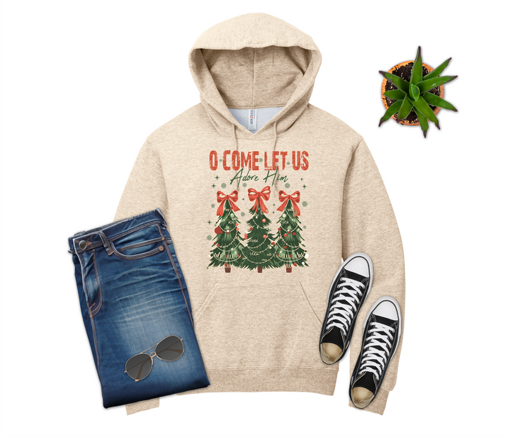 O Come Let Us Adore Him Christmas Tree Shirt