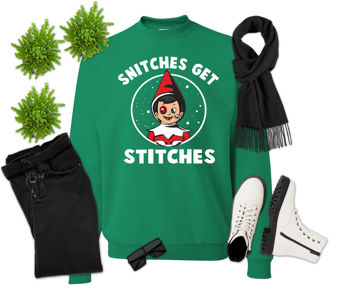 Snitches Get Stitches Elf Christmas Shirt