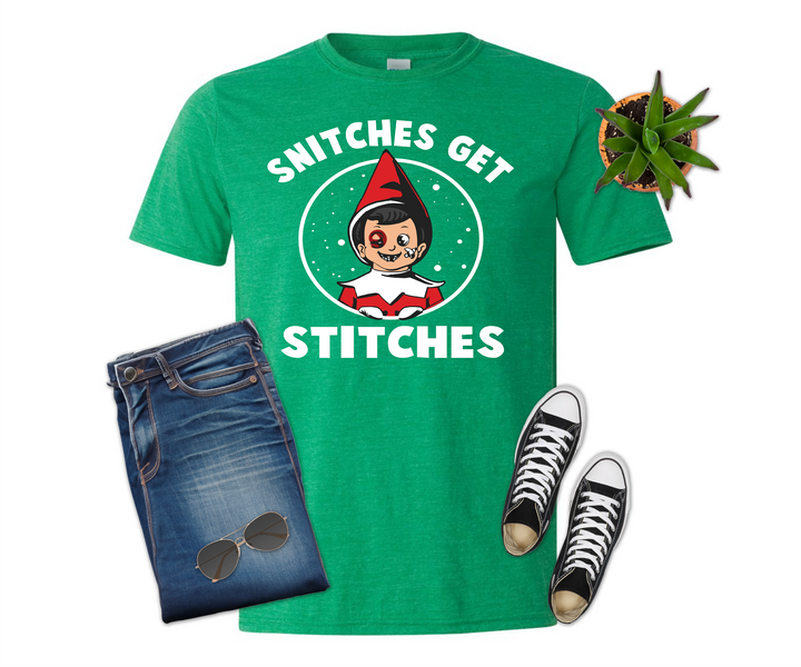 Snitches Get Stitches Elf Christmas Shirt