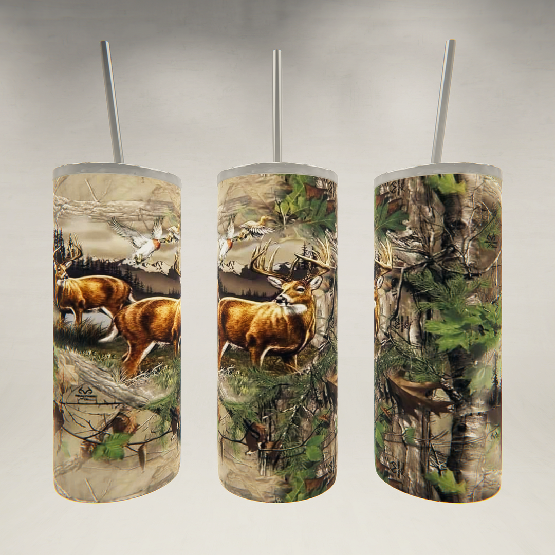 Deer in Woods- 20 oz Skinny Tumbler