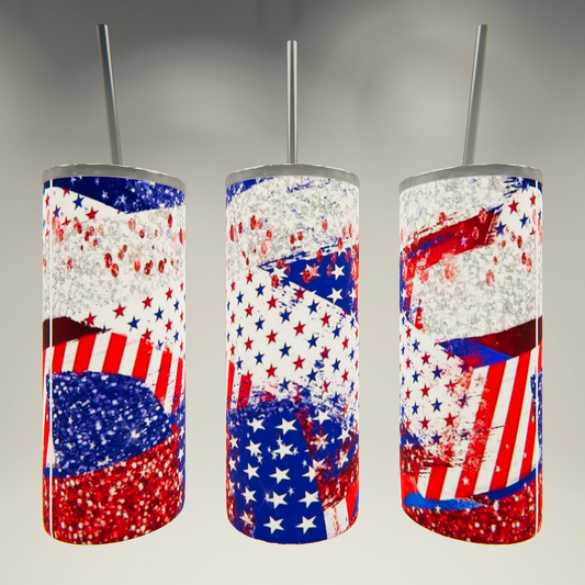 Americana Print- 20 oz Skinny Tumbler