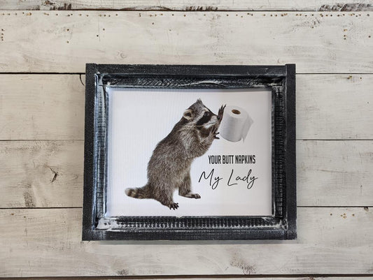 Raccoon Butt Napkins My Lady Canvas Print