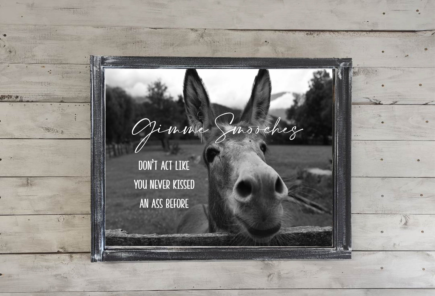Donkey Gimme Smooches Printed Canvas