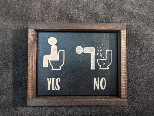 Toilet Yes No (8x10) Canvas