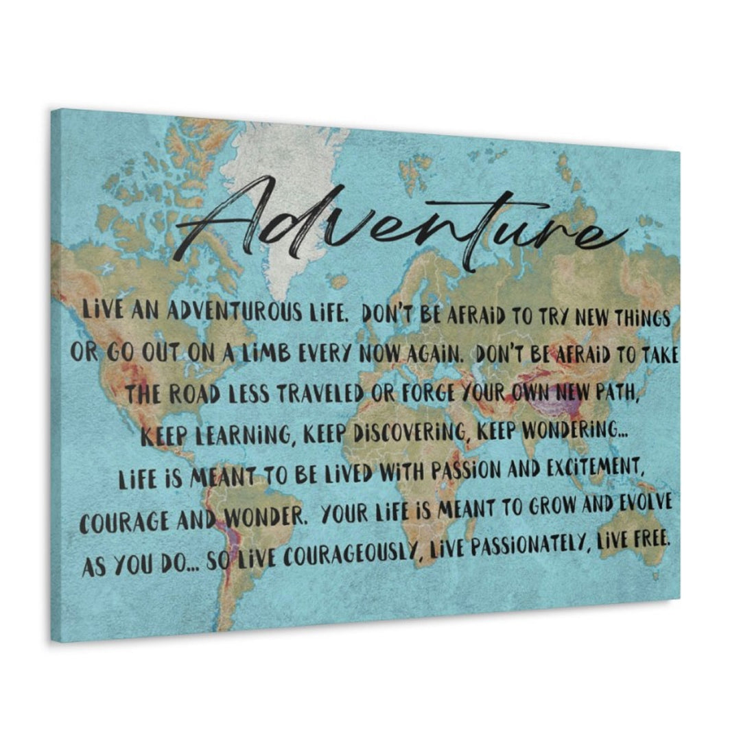 Adventure World Map Wrapped Canvas