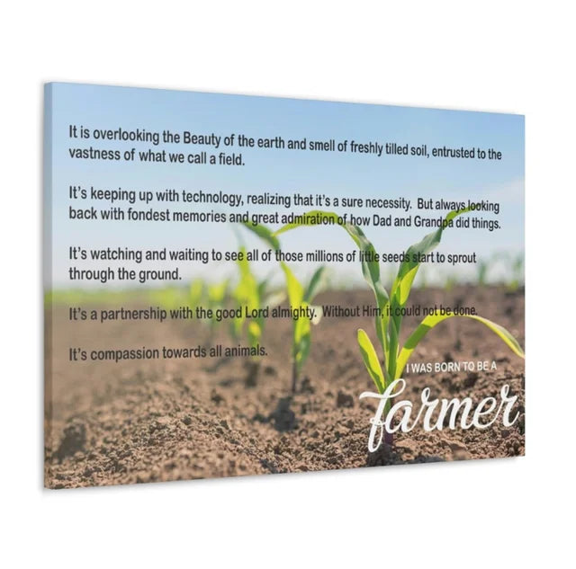 Born to be a Farmer Corn Wrapped Canvas