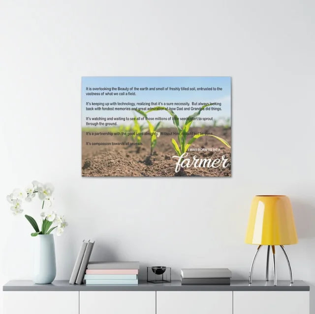 Born to be a Farmer Corn Wrapped Canvas