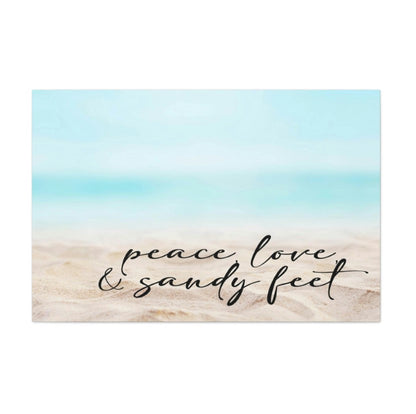 Peace Love and Sandy Feet Wrapped Canvas