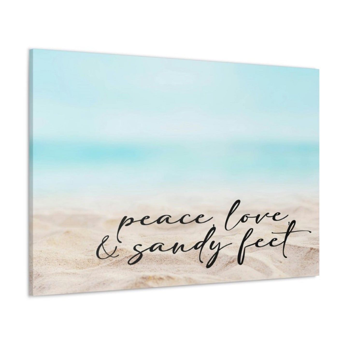 Peace Love and Sandy Feet Wrapped Canvas
