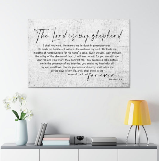 Psalm 23 The Lord is My Shepherd Wrapped Canvas