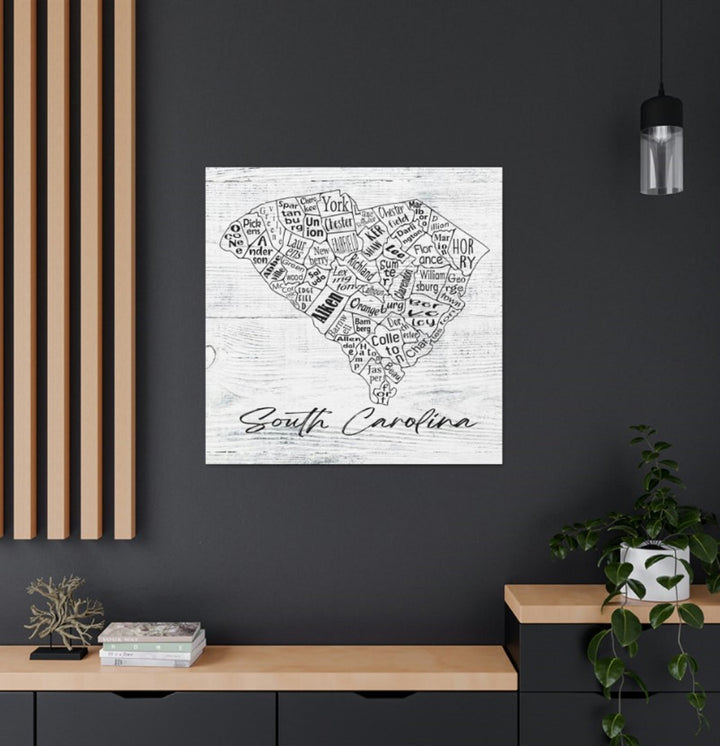 South Carolina County Map Wrapped Canvas