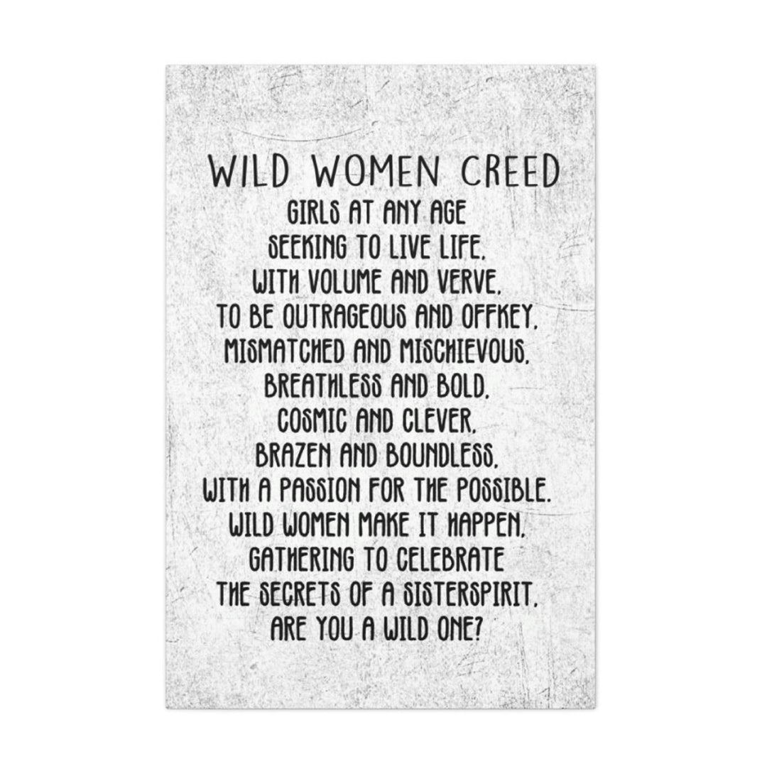 Wild Women Creed Wrapped Canvas