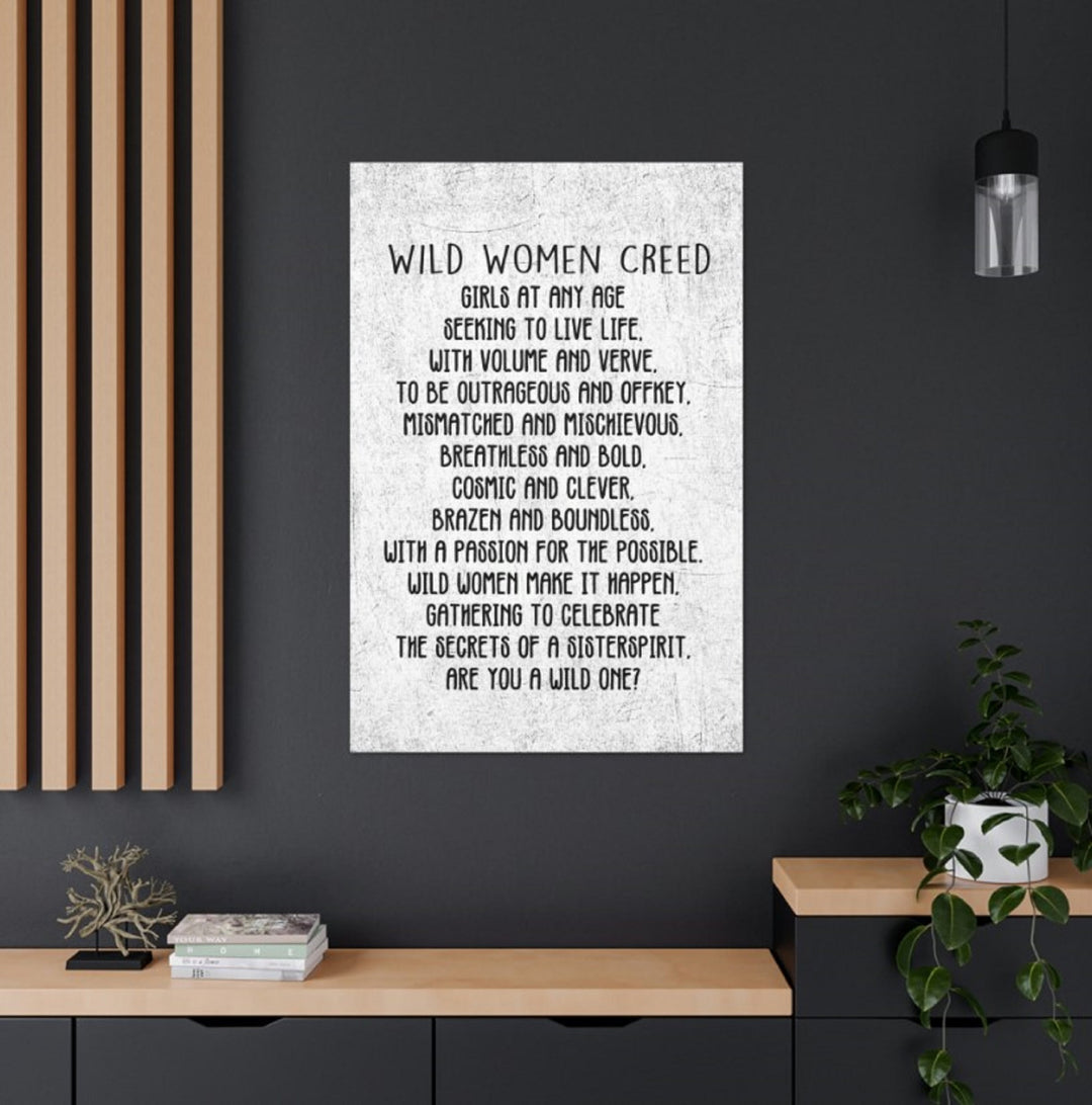 Wild Women Creed Wrapped Canvas