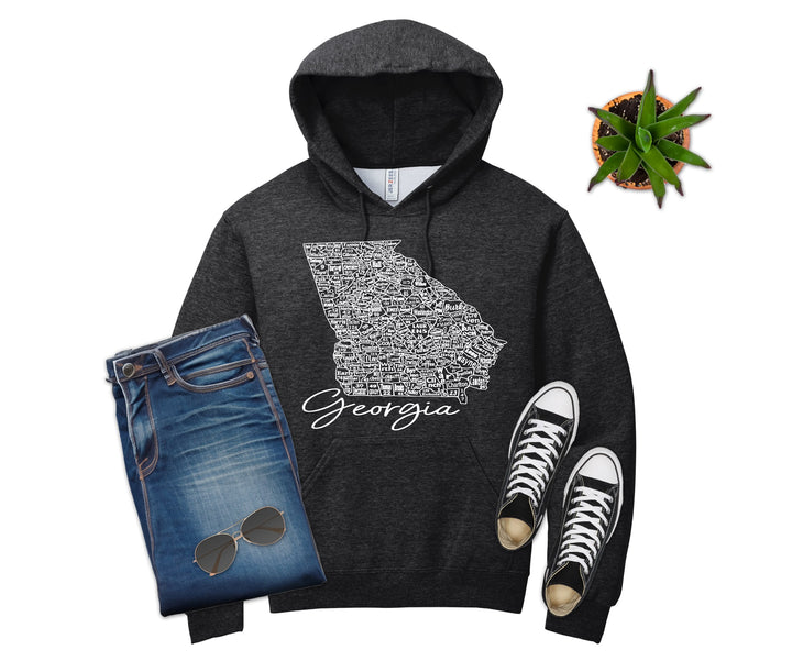 Georgia License Plate County Map T-shirt (Crew Neck or V-Neck) or Sweatshirt