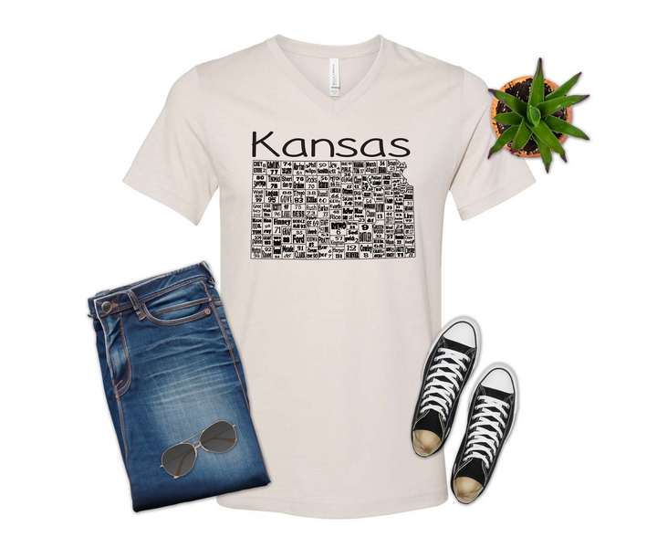 Kansas License Plate County Map Shirt