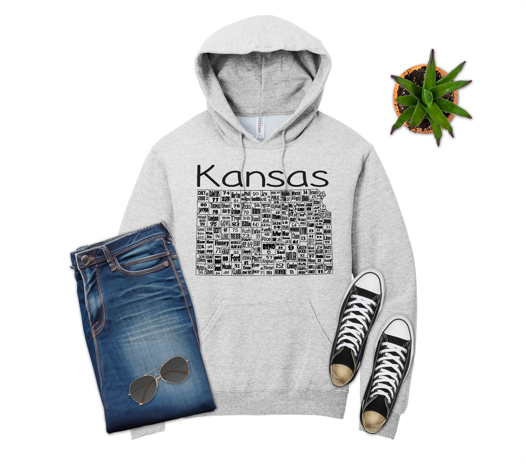 Kansas License Plate County Map Shirt