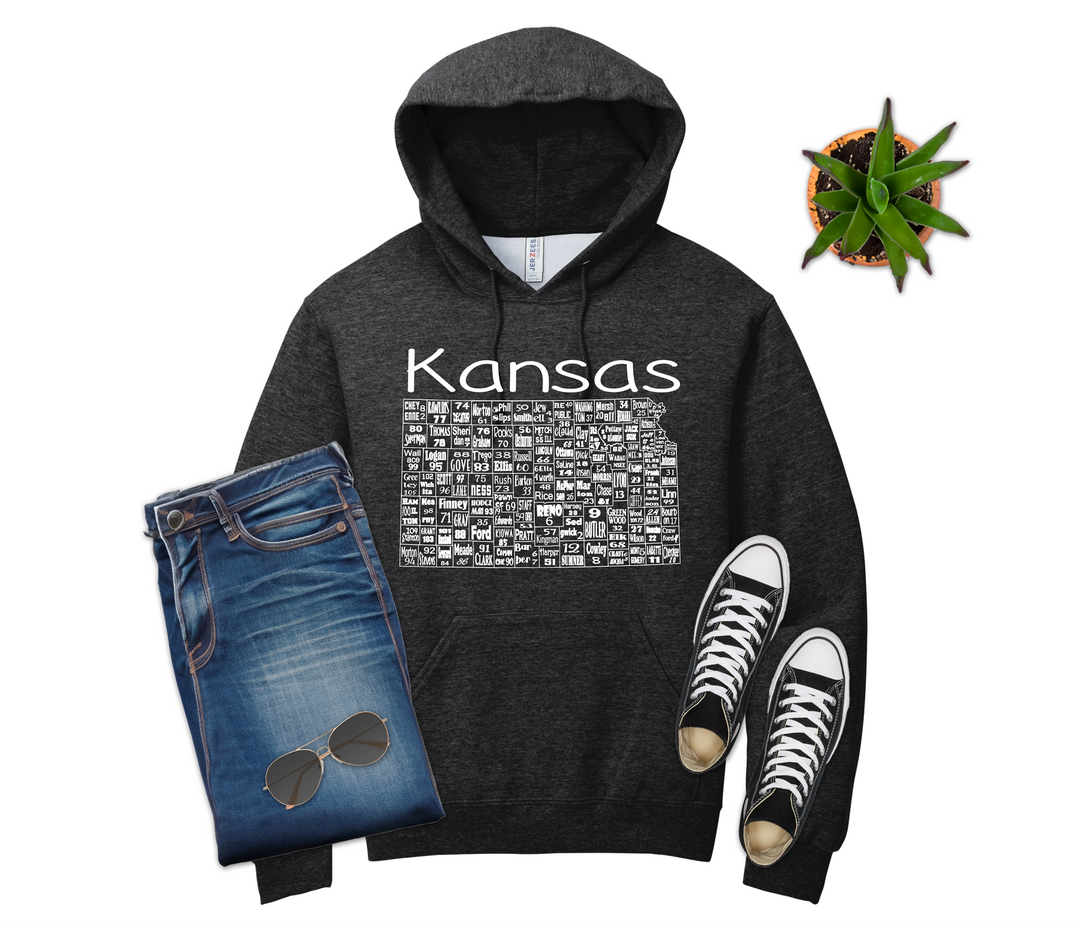 Kansas License Plate County Map Shirt