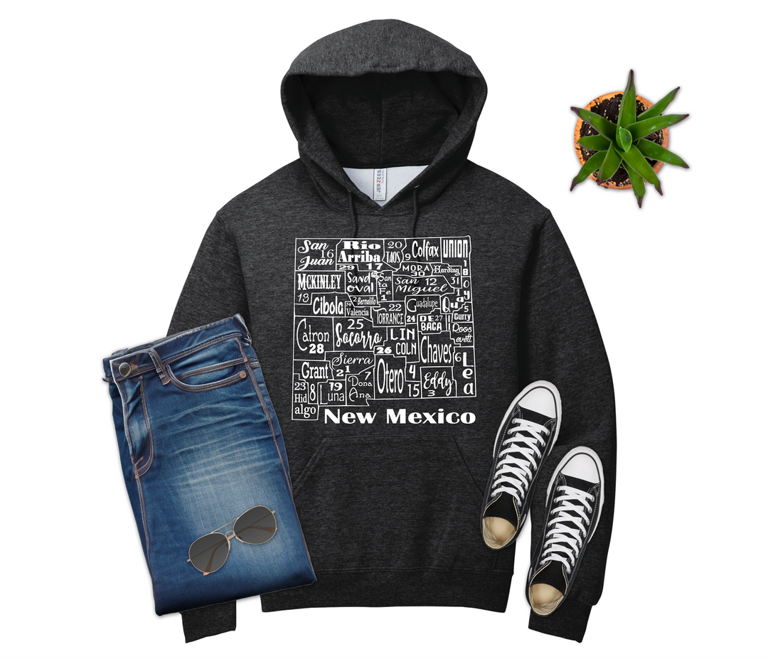 New Mexico License Plate County Map T-shirt (Crew Neck or V-Neck) or Sweatshirt