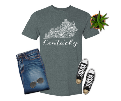 Kentucky County Map T-shirt (Crew Neck or V-Neck) or Sweatshirt