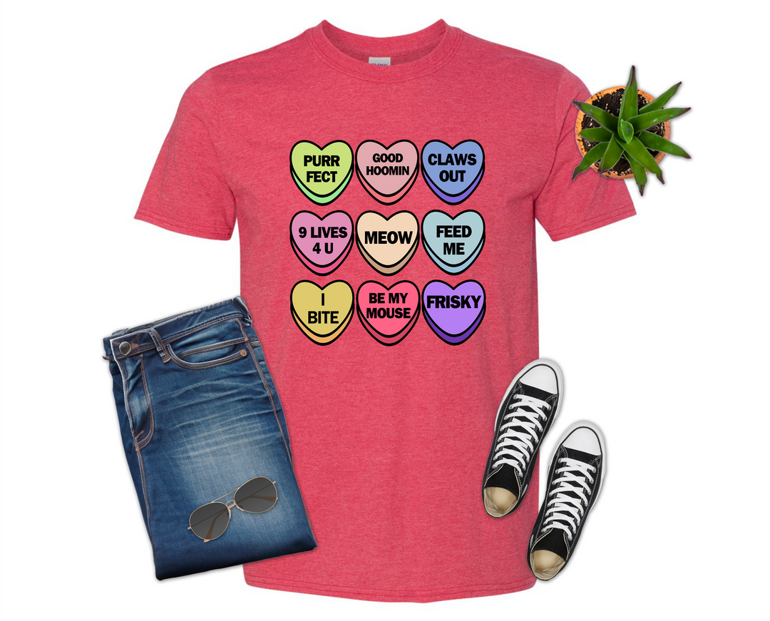 Cat Pet Themed Valentine's Day T-shirt Funny (Crew Neck or V-Neck) or Sweatshirt