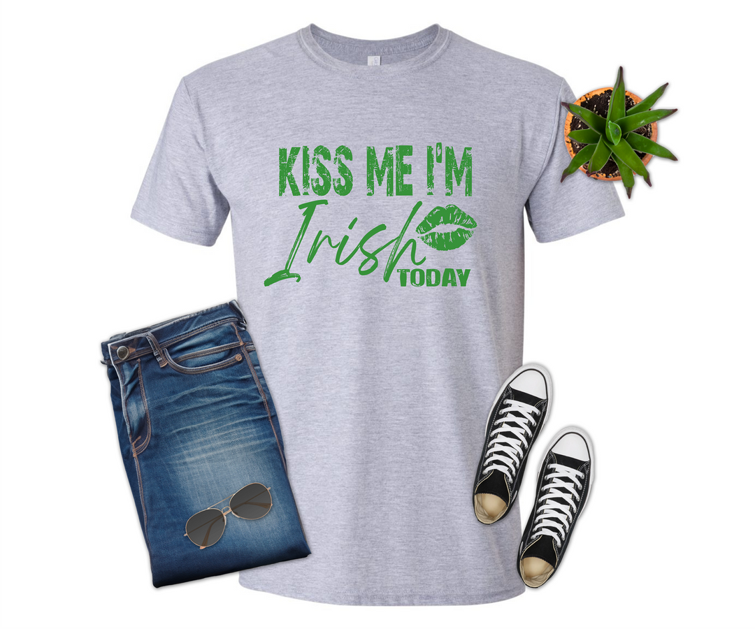 Kiss Me I'm Irish Today St Patrick's Day T-shirt (Crew Neck or V-Neck) or Sweatshirt