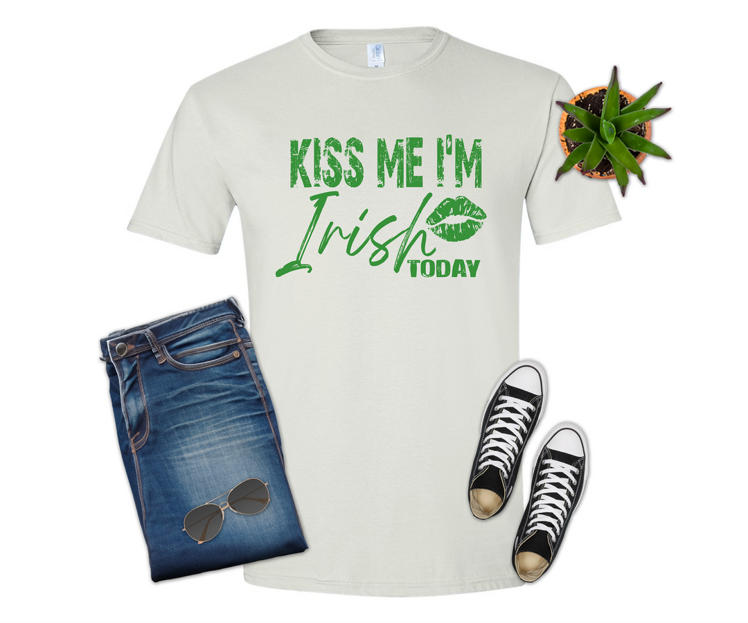 Kiss Me I'm Irish Today St Patrick's Day T-shirt (Crew Neck or V-Neck) or Sweatshirt