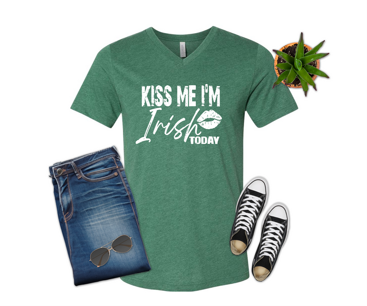 Kiss Me I'm Irish Today St Patrick's Day T-shirt (Crew Neck or V-Neck) or Sweatshirt