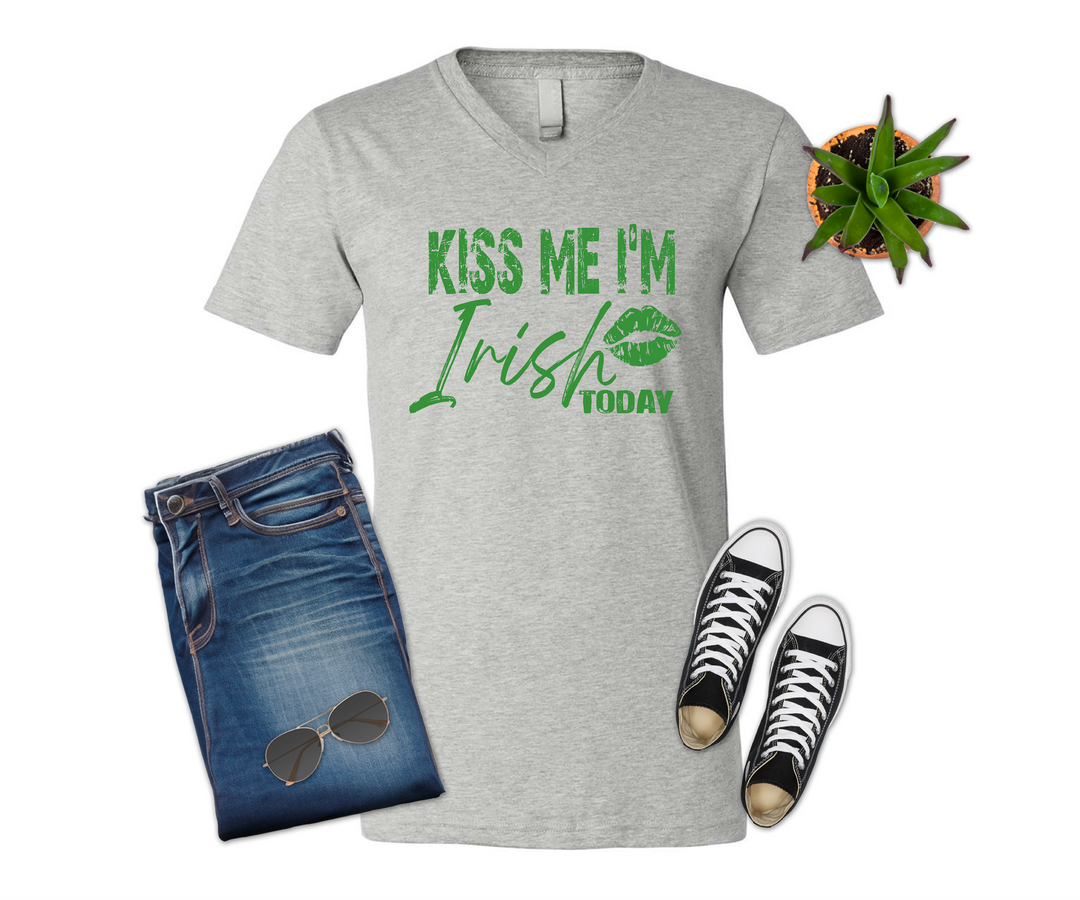 Kiss Me I'm Irish Today St Patrick's Day T-shirt (Crew Neck or V-Neck) or Sweatshirt