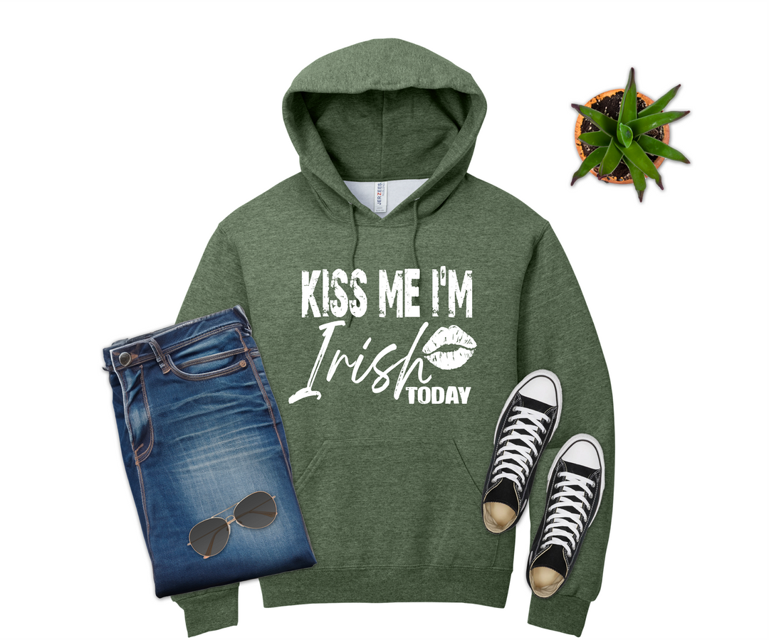 Kiss Me I'm Irish Today St Patrick's Day T-shirt (Crew Neck or V-Neck) or Sweatshirt