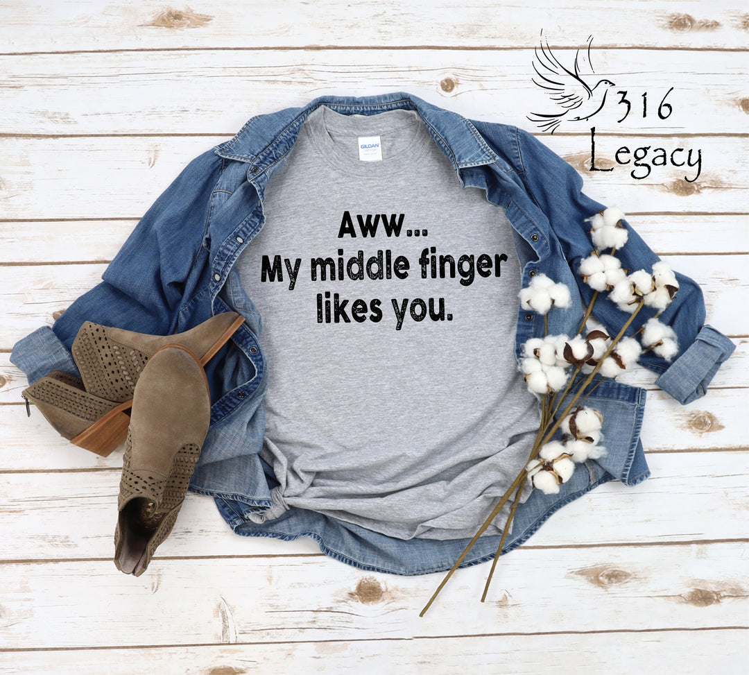 Middle Finger T-shirt (Crew Neck or V-Neck) or Sweatshirt