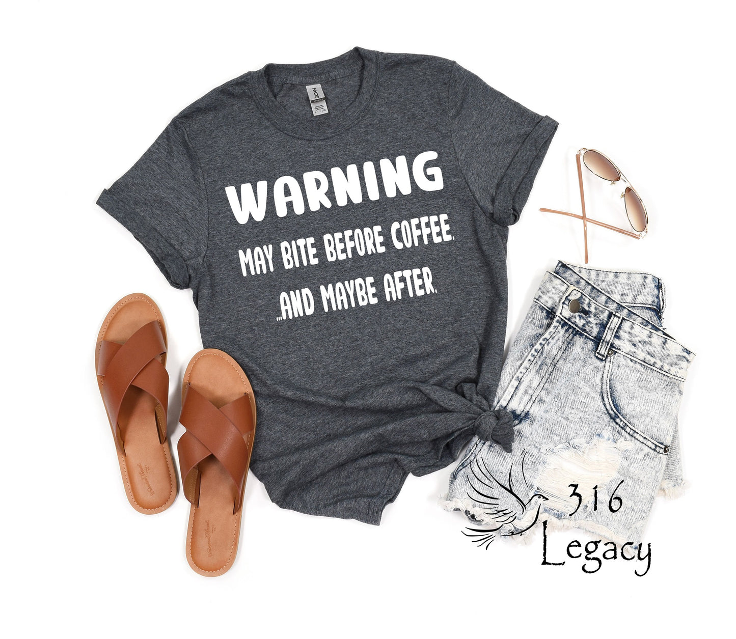 Bite Before Coffee T-shirt (Crew Neck or V-Neck) or Sweatshirt