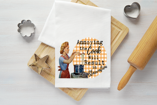 Annoying the Cook Vintage Graphic Tea Towel