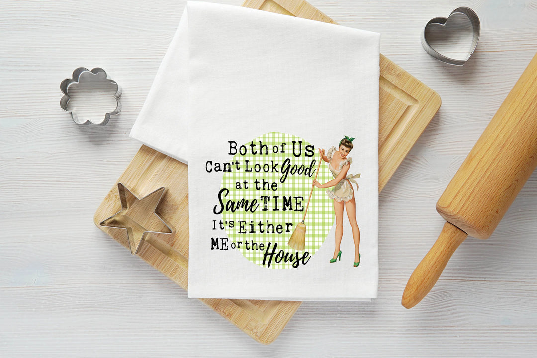 Both Can't Look Good Vintage Graphic Tea Towel