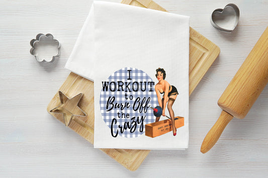 Burn Off Crazy Vintage Graphic Tea Towel