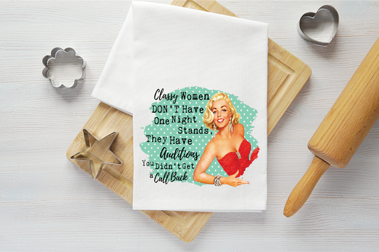 Classy Women Vintage Graphic Tea Towel