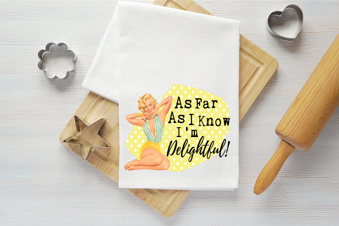 I'm Delightful Vintage Graphic Tea Towel