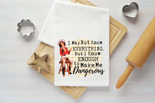 Make Me Dangerous Vintage Graphic Tea Towel