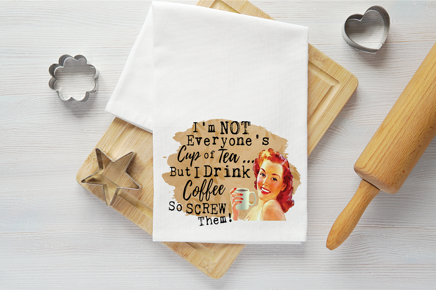 Not Everyone's Cup of Tea Vintage Graphic Tea Towel