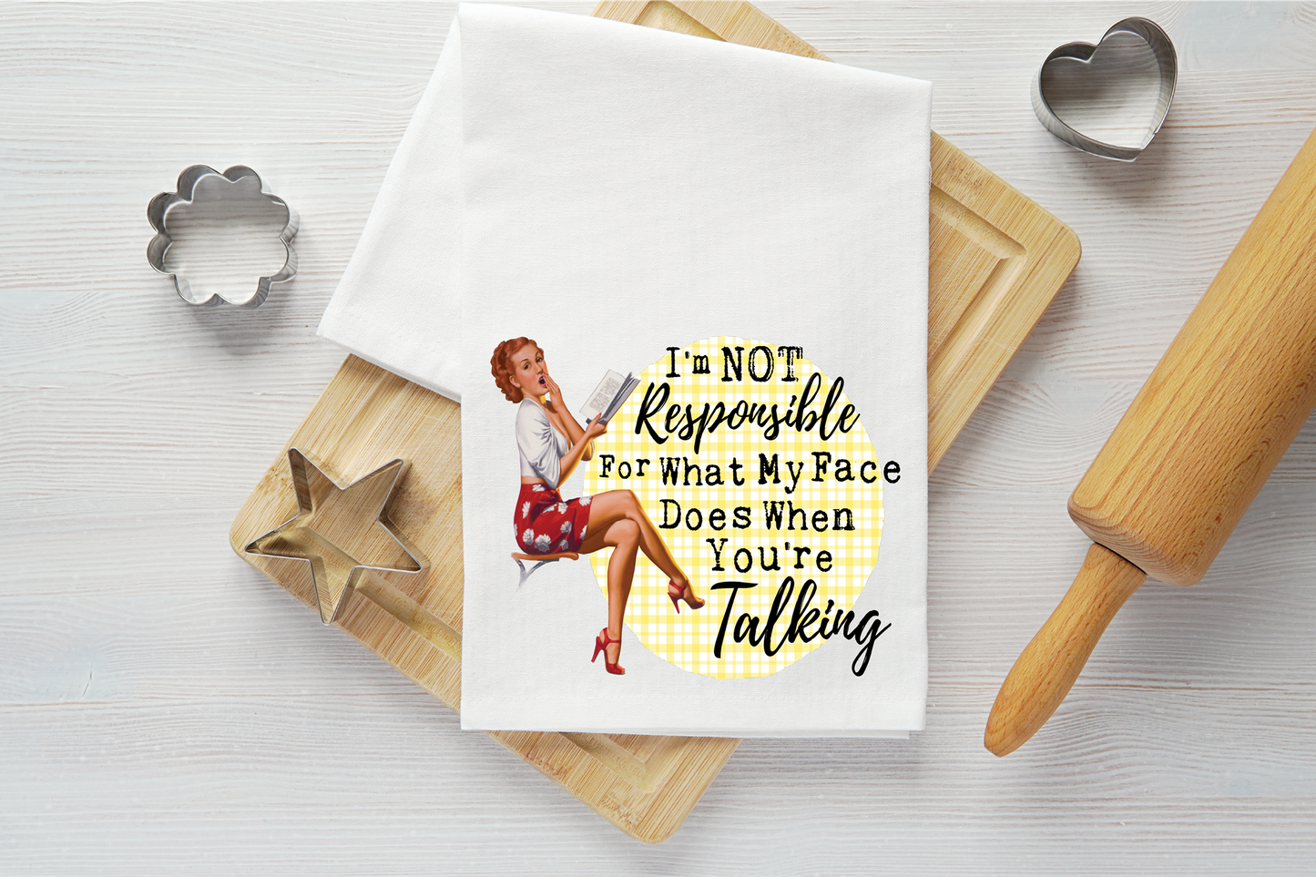 Not Responsible Vintage Graphic Tea Towel