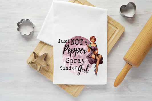 Pepper Spray Vintage Graphic Tea Towel