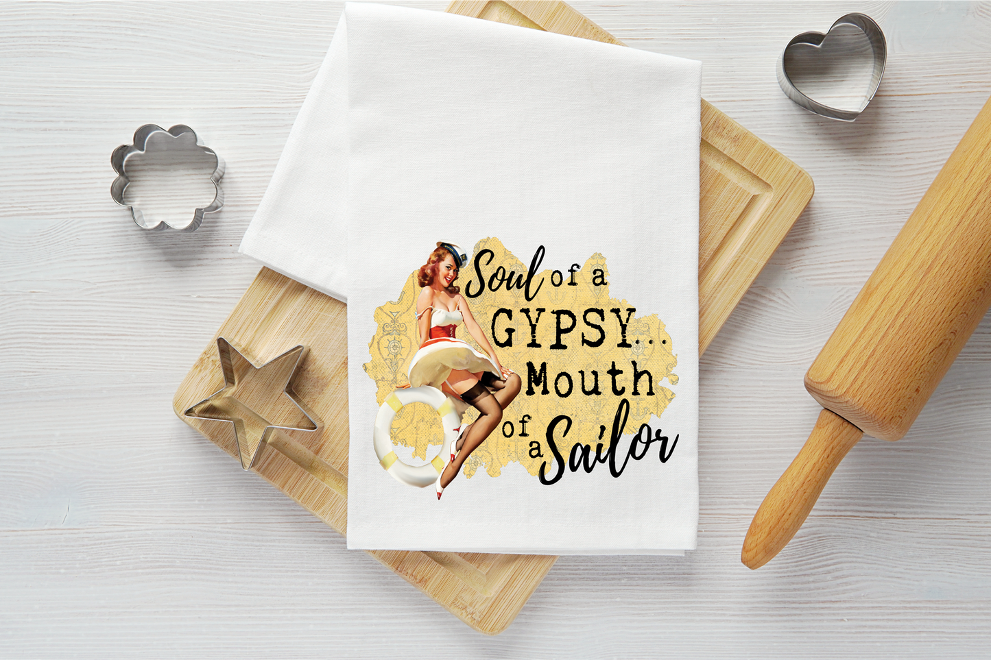 Soul of a Gypsy Vintage Graphic Tea Towel