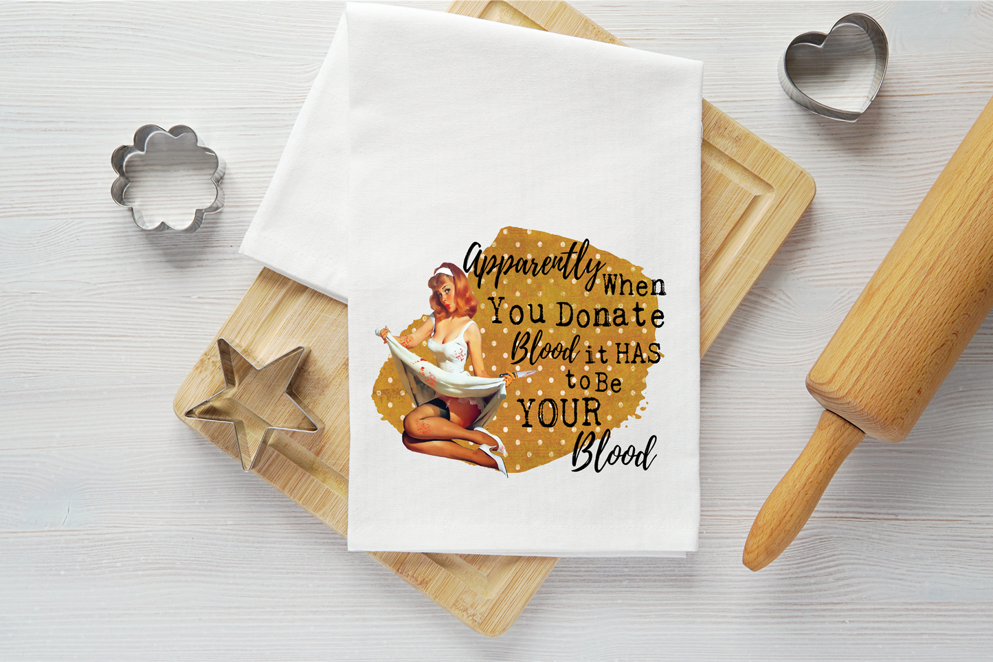 Donate Your Blood Vintage Graphic Tea Towel