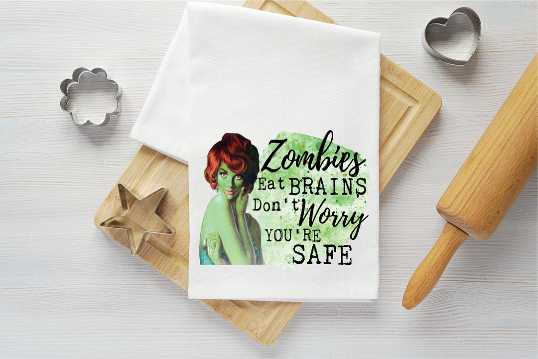 Zombies Vintage Graphic Tea Towel